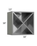 Milan Grey Gloss 18x18 Wine Rack Cabinet