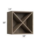Milan Pecan 18x18 Wine Rack Cabinet