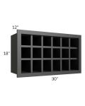 Vienna Black 30x18 Wine Rack Cabinet