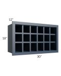 Midtown Blue Shaker 30x18 Wine Rack Cabinet