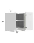 Frosted White Shaker 36" Easy Reach Corner Base Cabinet