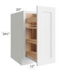 Frosted White Shaker 12" Spice Rack Base Cabinet
