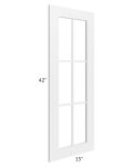Frosted White Shaker 15x42 Mullion Glass Door