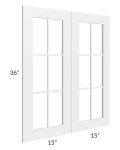 Frosted White Shaker 30x36 Mullion Glass Door