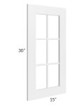 Frosted White Shaker 24x30 Corner Mullion Glass Door