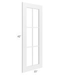 Frosted White Shaker 24x42 Corner Mullion Glass Door