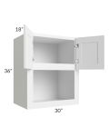 Frosted White Shaker 30x36 Microwave Cabinet