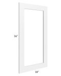 Frosted White Shaker 18x36 Glass Door 