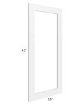 Frosted White Shaker 18x42 Glass Door