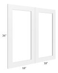 Frosted White Shaker 36x36 Glass Door