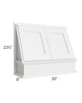 Frosted White Shaker 30" Range Hood Front