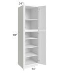 Frosted White Shaker 24x90 Utility Cabinet