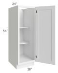 Frosted White Shaker 18x54 Split Pantry Base Cabinet