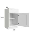 Frosted White Shaker 18" Vanity Base Cabinet