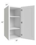 Frosted White Shaker 18x42x24 Split Pantry Wall Cabinet