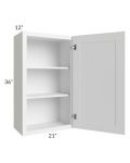 Frosted White Shaker 21 x36 Wall Cabinet