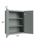 Woodland Green Shaker 24" 2-Drawer Base Cabinet