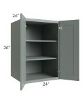Woodland Green Shaker 24" 2-Drawer Base Cabinet