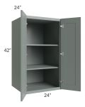 Woodland Green Shaker 24" 2-Drawer Base Cabinet
