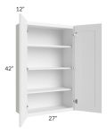 Frosted White Shaker 27x42 Wall Cabinet