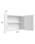 Frosted White Shaker 30x24 Wall Cabinet