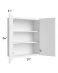 Frosted White Shaker 30x36 Wall Cabinet