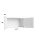 Frosted White Shaker 33x18 Wall Cabinet