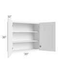 Frosted White Shaker 33x30 Wall Cabinet