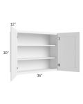 Frosted White Shaker 36x30 Wall Cabinet