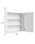 Frosted White Shaker 36x36 Wall Cabinet