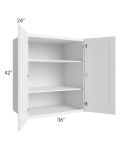 Frosted White Shaker 36x42x24 Split Pantry Wall Cabinet