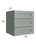Woodland Green Shaker 24" 2-Drawer Base Cabinet