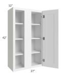 Frosted White Shaker 27x42 Blind Corner Wall Cabinet 