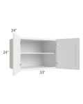 Frosted White Shaker 33x24x24 Refrigerator Wall Cabinet