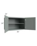 Woodland Green Shaker 24" 2-Drawer Base Cabinet