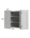 Heather Grey Shaker 24x30 Wall Corner Unit