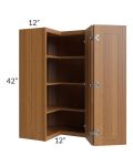 Artisan Walnut Shaker 24x42 Wall Corner Unit