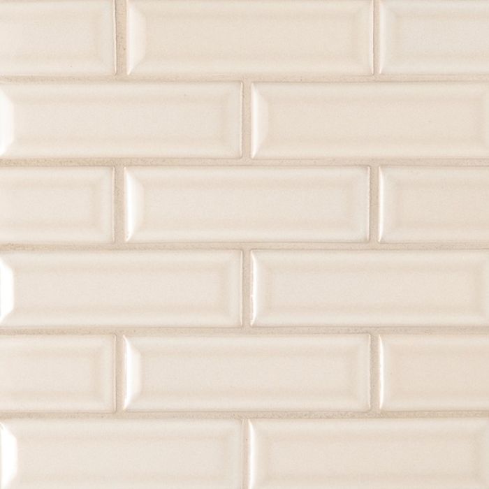 Antique White 2 x 6 Beveled Ceramic Tile