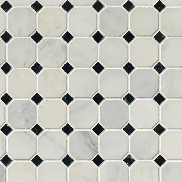 Arabescato Carrara Octagon Mosaic Tile