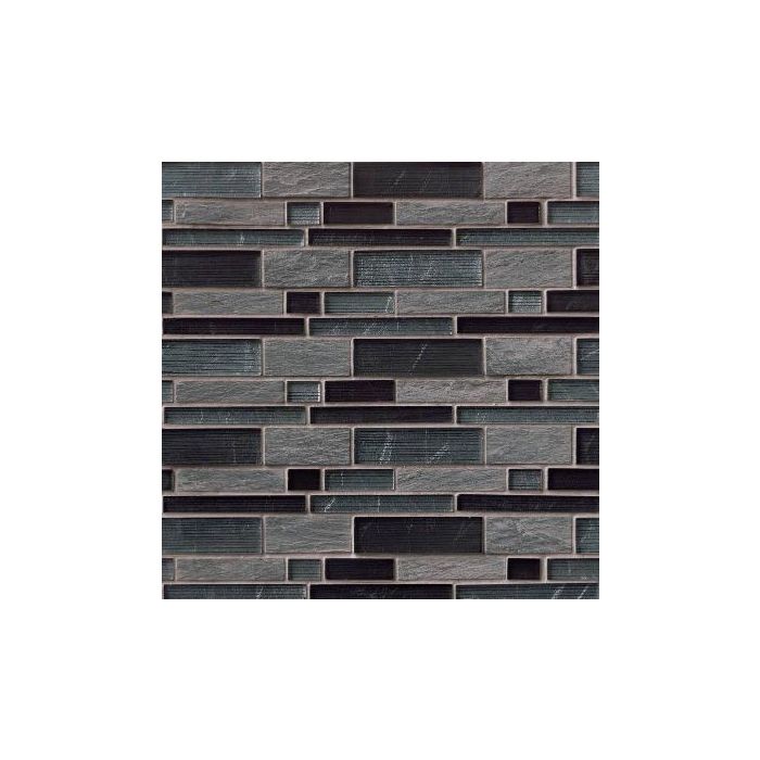 Perspective Blend Interlocking Pat 8mm Mosaic Tile