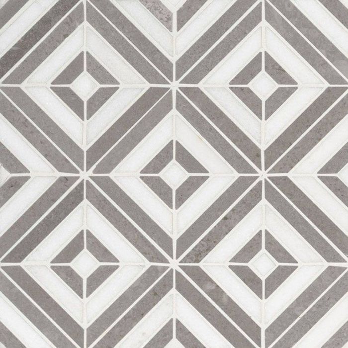 Rhombix Dove Polished Mosaic Tile