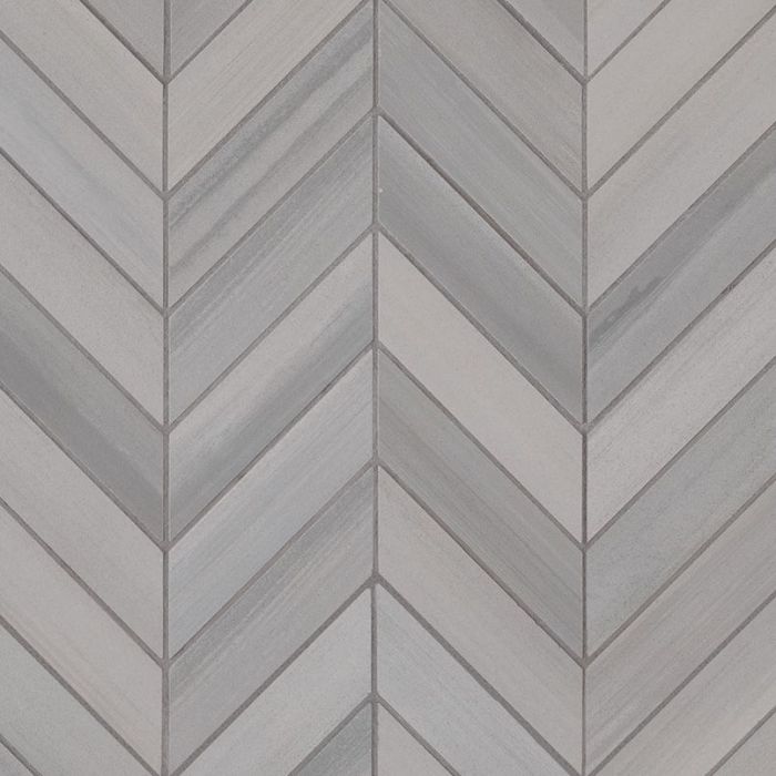 Watercolor Grigio Chevron 12" x 15" Mosaic Tile