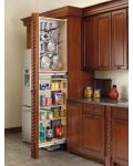 39" Tall Filler Pullout Organizer with Wood Adjustable Shelves Tall/Pantry Accessories