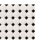 White And Black Matte Octagon Wall Tile